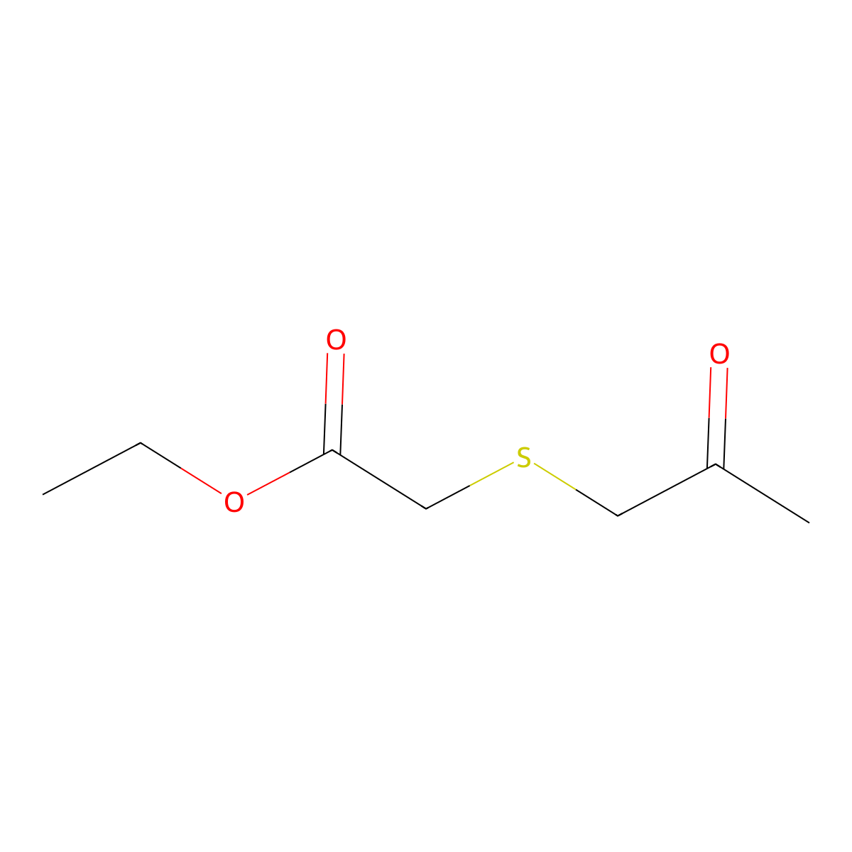 Ethyl 2-[(2-oxopropyl)thio]acetate molecular structure, CAS 64878-05-3