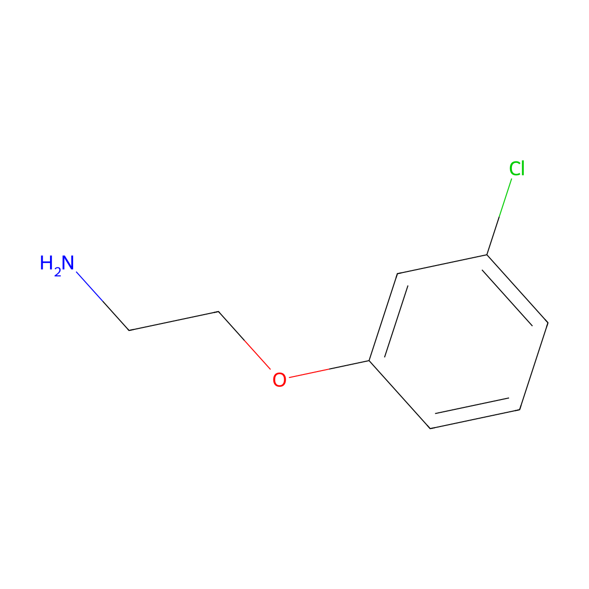 2-(3-Chlorophenoxy)ethylamine molecular structure, CAS 6488-00-2
