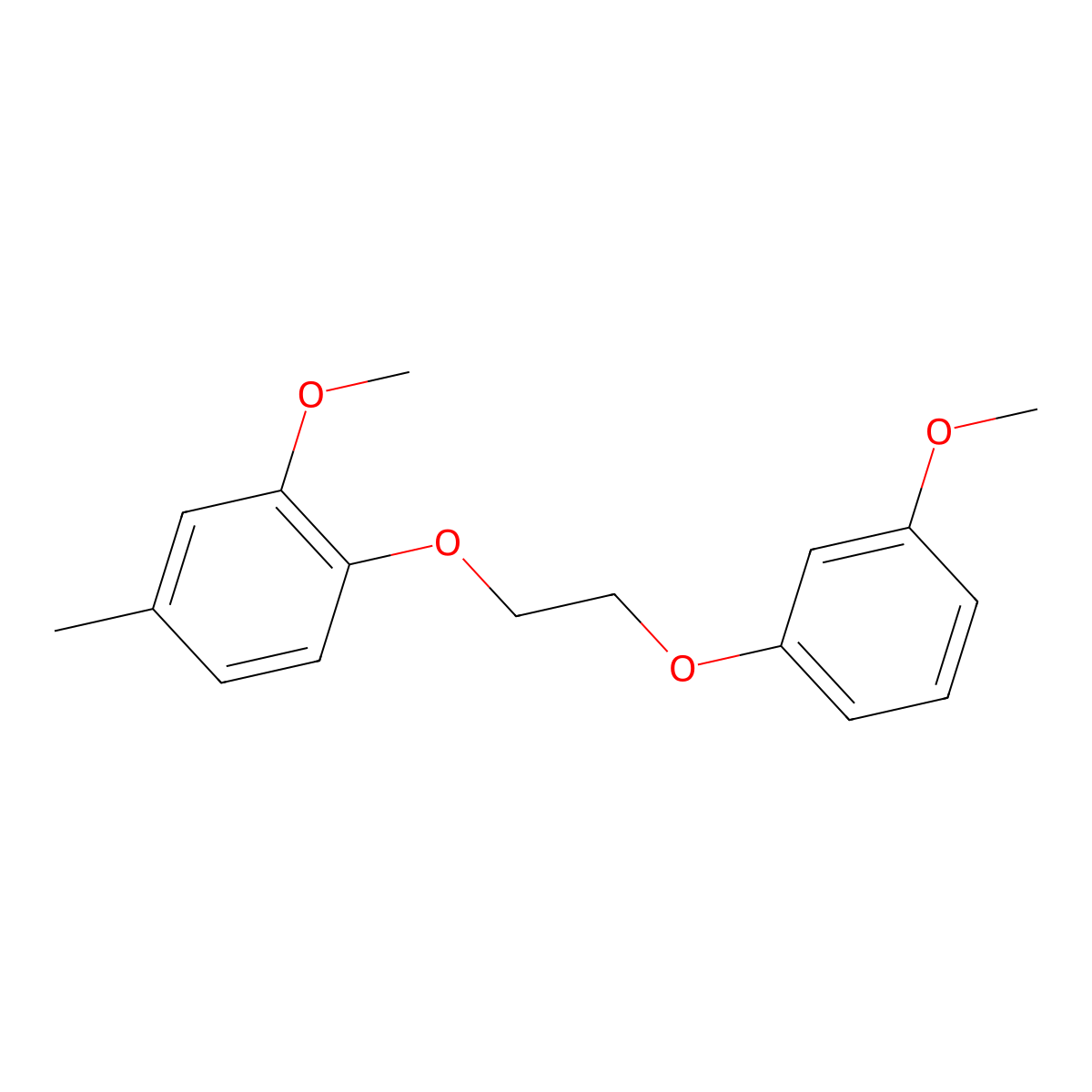 2-Methoxy-1-[2-(3-methoxyphenoxy)ethoxy]-4-methylbenzene molecular structure, CAS 6488-03-5
