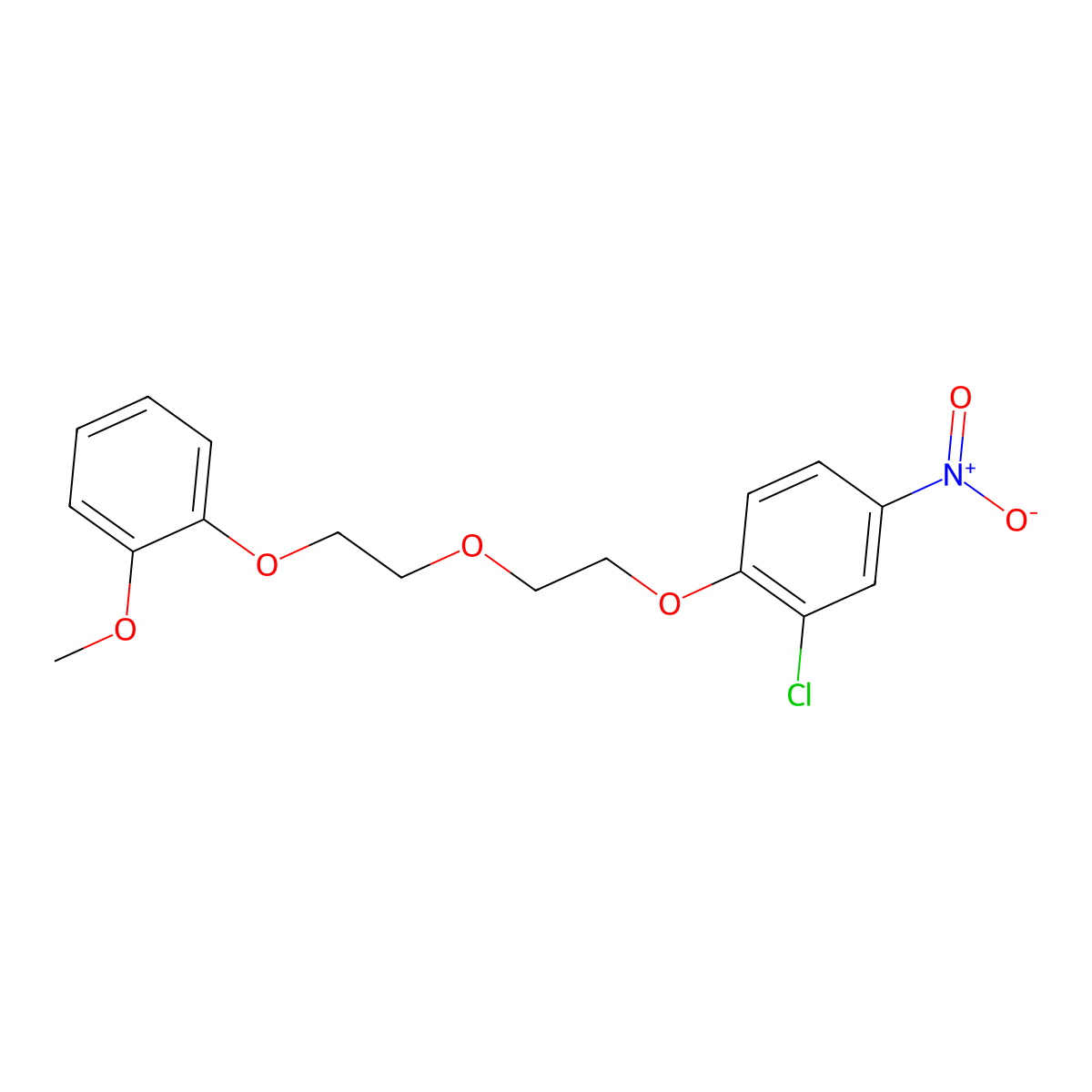 2-Chloro-1-[2-[2-(2-methoxyphenoxy)ethoxy]ethoxy]-4-nitrobenzene molecular structure, CAS 6488-48-8