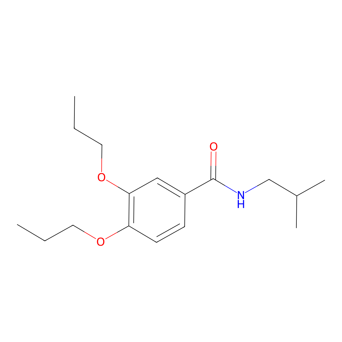 N-(2-methylpropyl)-3,4-dipropoxybenzamide molecular structure, CAS 6488-71-7