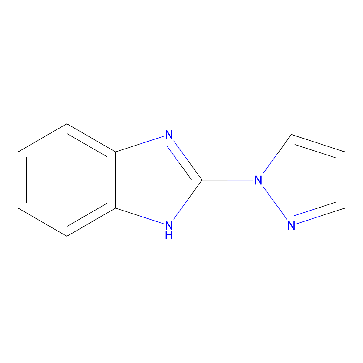 2-(1H-pyrazol-1-yl)-1H-1,3-benzodiazole molecular structure, CAS 6488-88-6