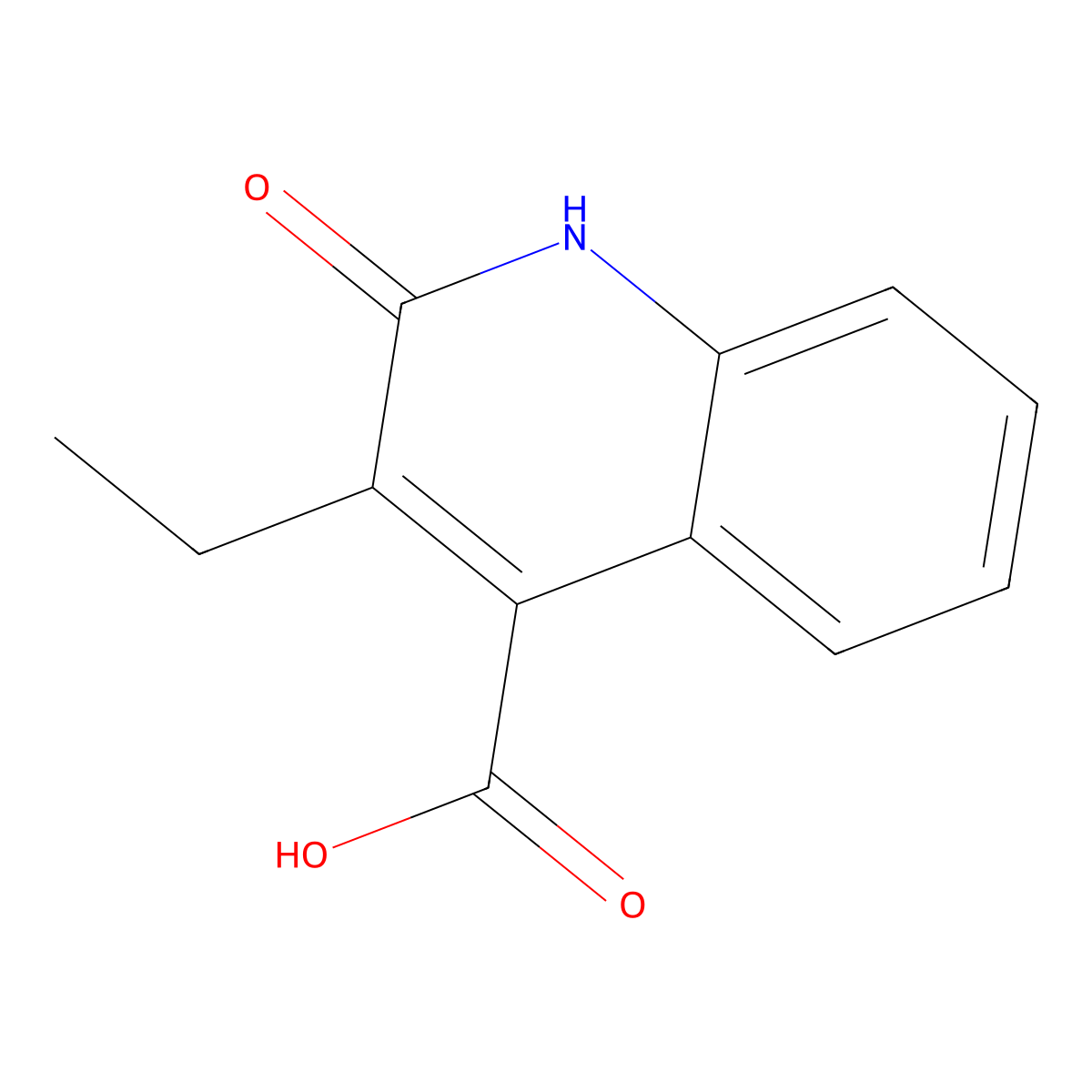 3-ethyl-2-oxo-1H-quinoline-4-carboxylic acid molecular structure, CAS 64880-80-4