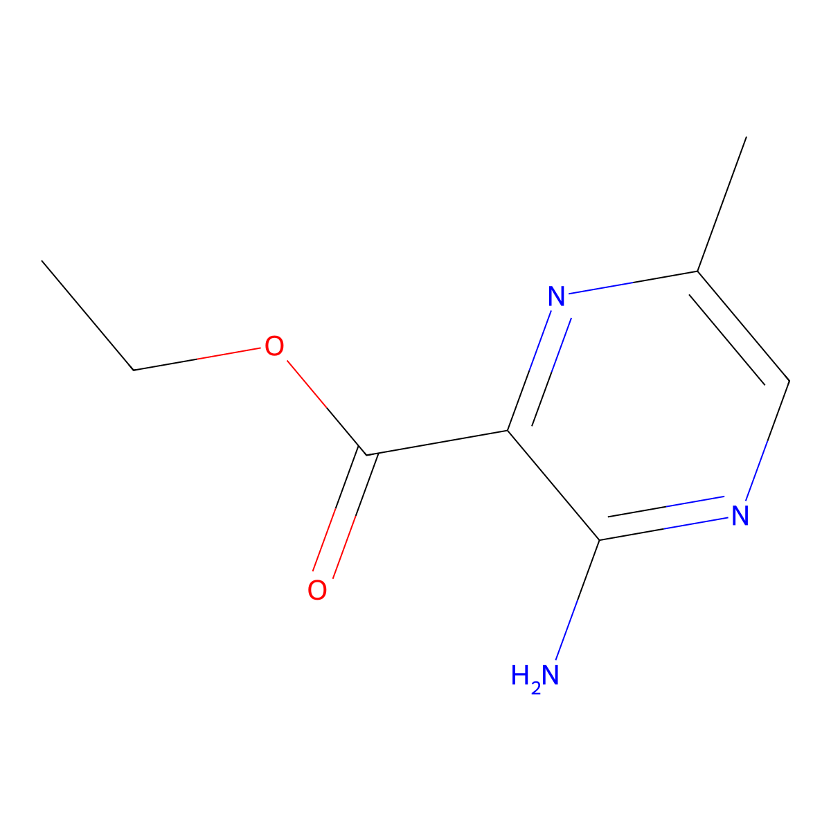 Ethyl 3-amino-6-methylpyrazine-2-carboxylate molecular structure, CAS 64882-36-6