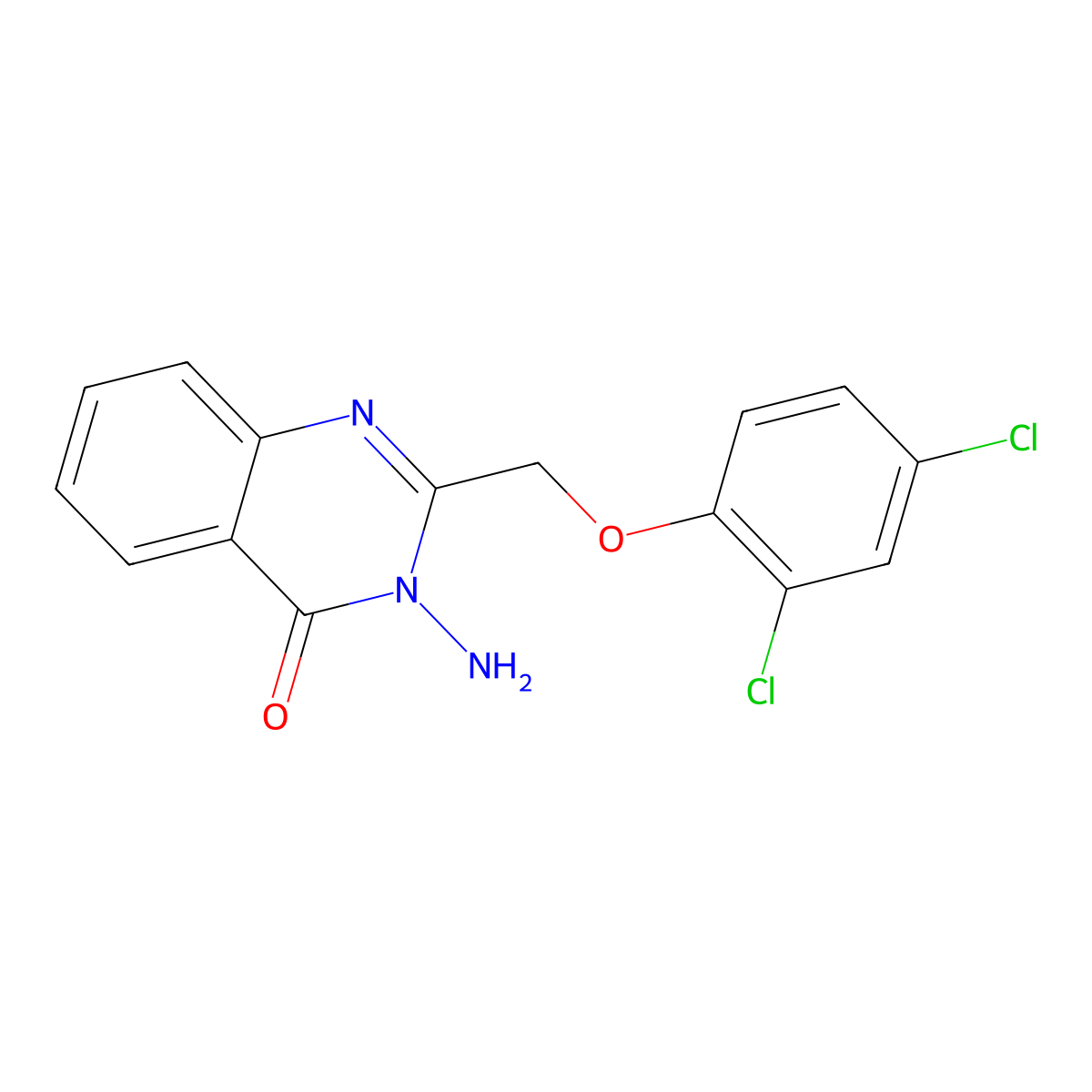 3-Amino-2-[(2,4-dichlorophenoxy)methyl]-3,4-dihydroquinazolin-4-one molecular structure, CAS 648859-11-4