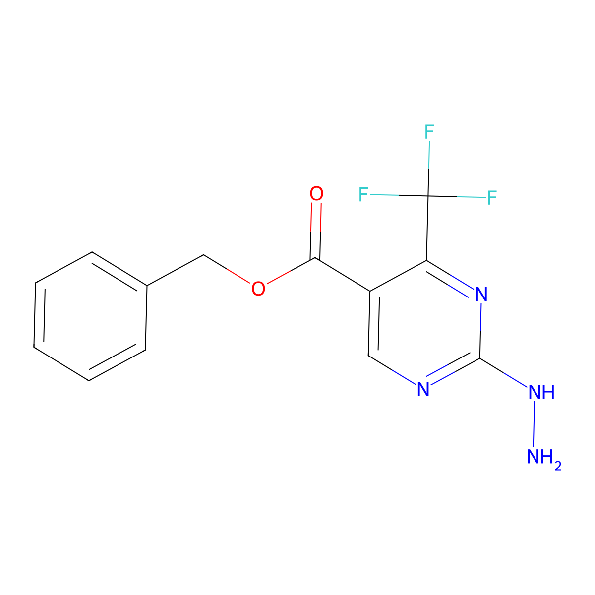 Benzyl 2-hydrazino-4-(trifluoromethyl)pyrimidine-5-carboxylate molecular structure, CAS 648859-30-7
