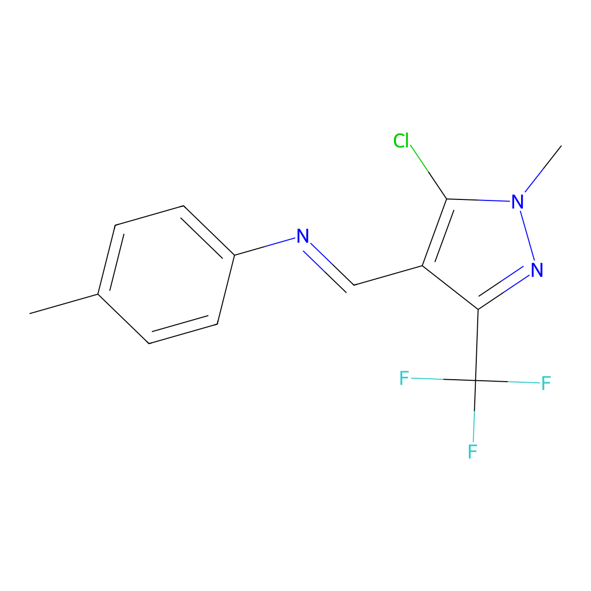 N1-{[5-chloro-1-methyl-3-(trifluoromethyl)-1H-pyrazol-4-yl]methylidene}-4-methylaniline molecular structure, CAS 648859-63-6