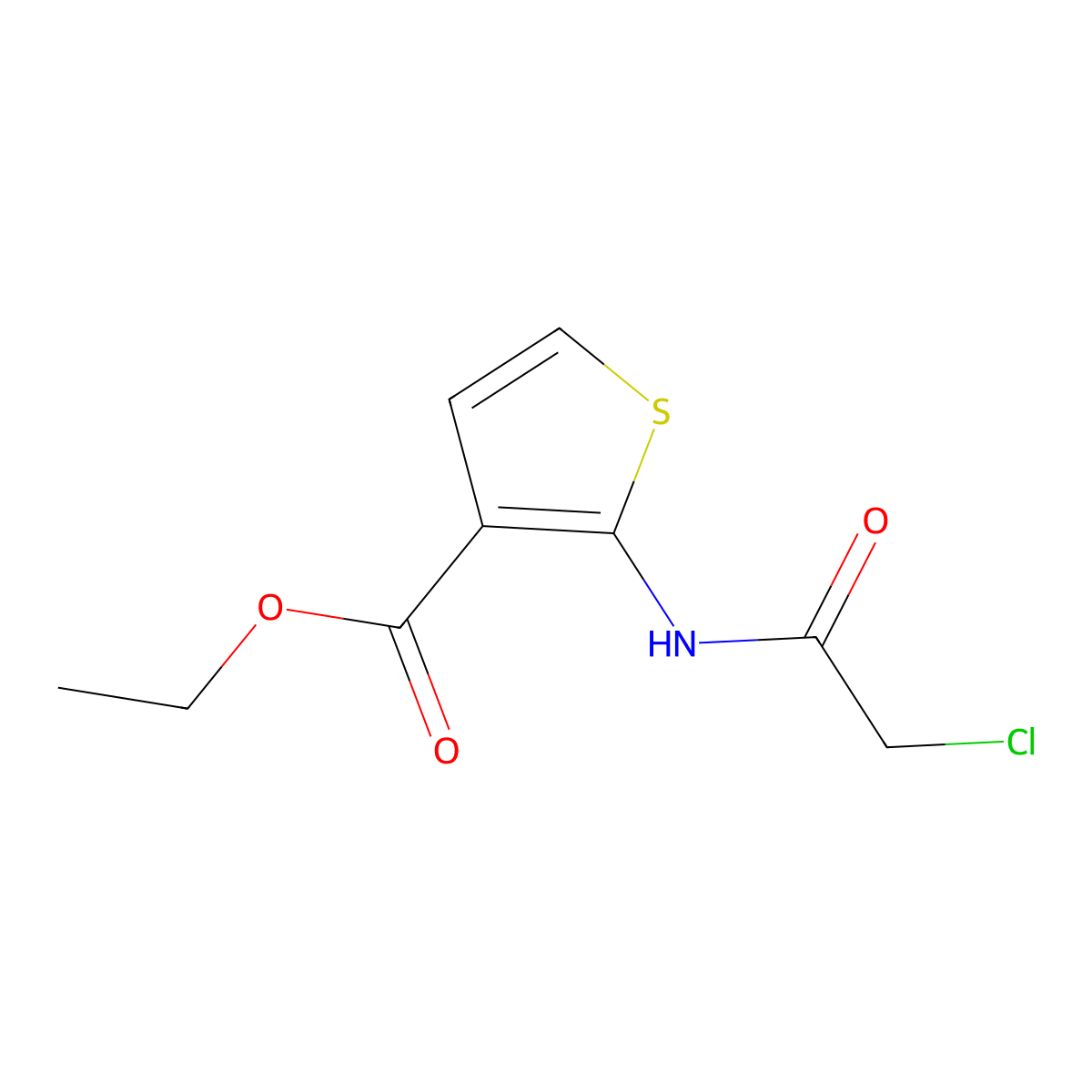 Ethyl 2-(2-chloroacetamido)thiophene-3-carboxylate molecular structure, CAS 648859-97-6