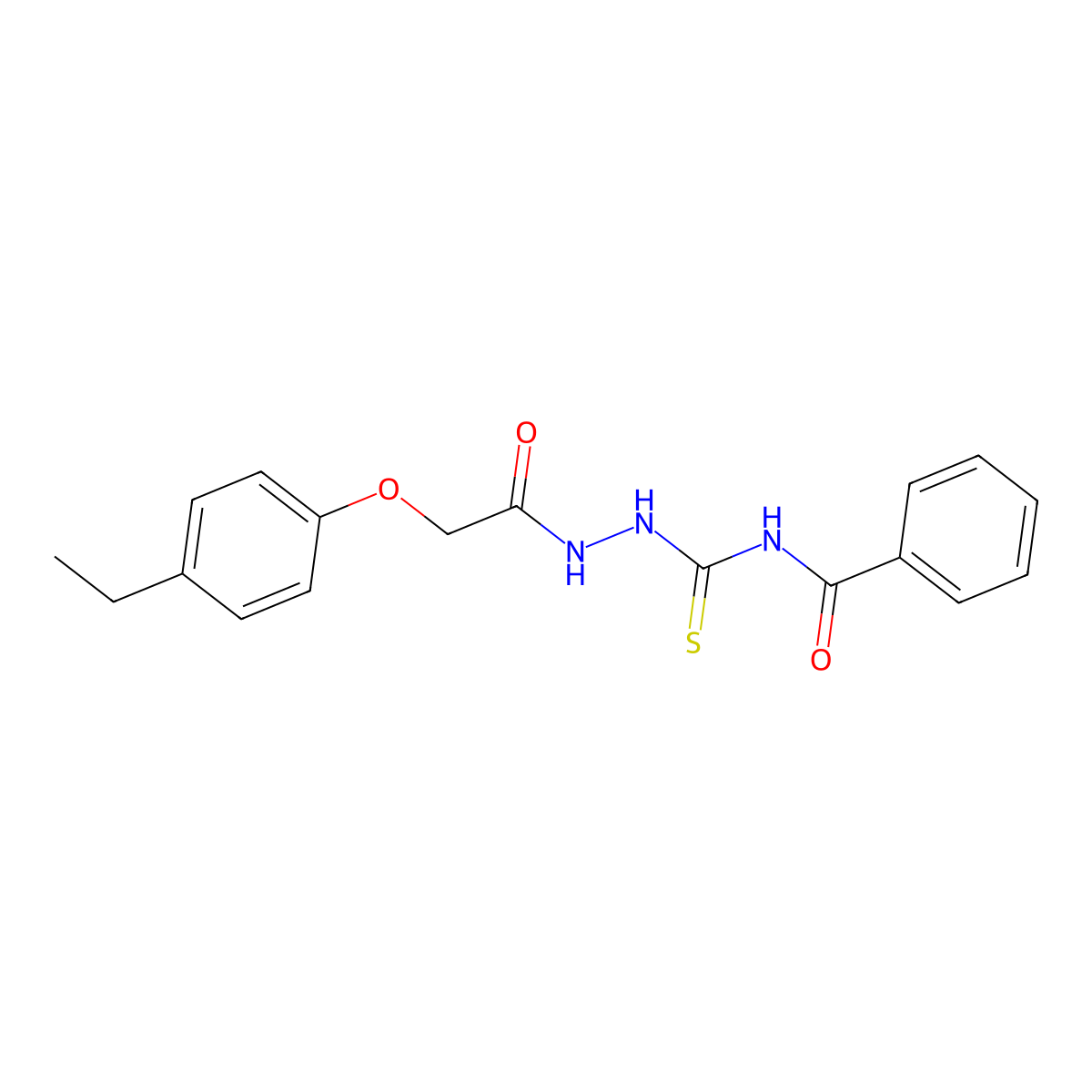 2-(4-ethylphenoxy)-N-{[(phenylformamido)methanethioyl]amino}acetamide molecular structure, CAS 648860-89-3