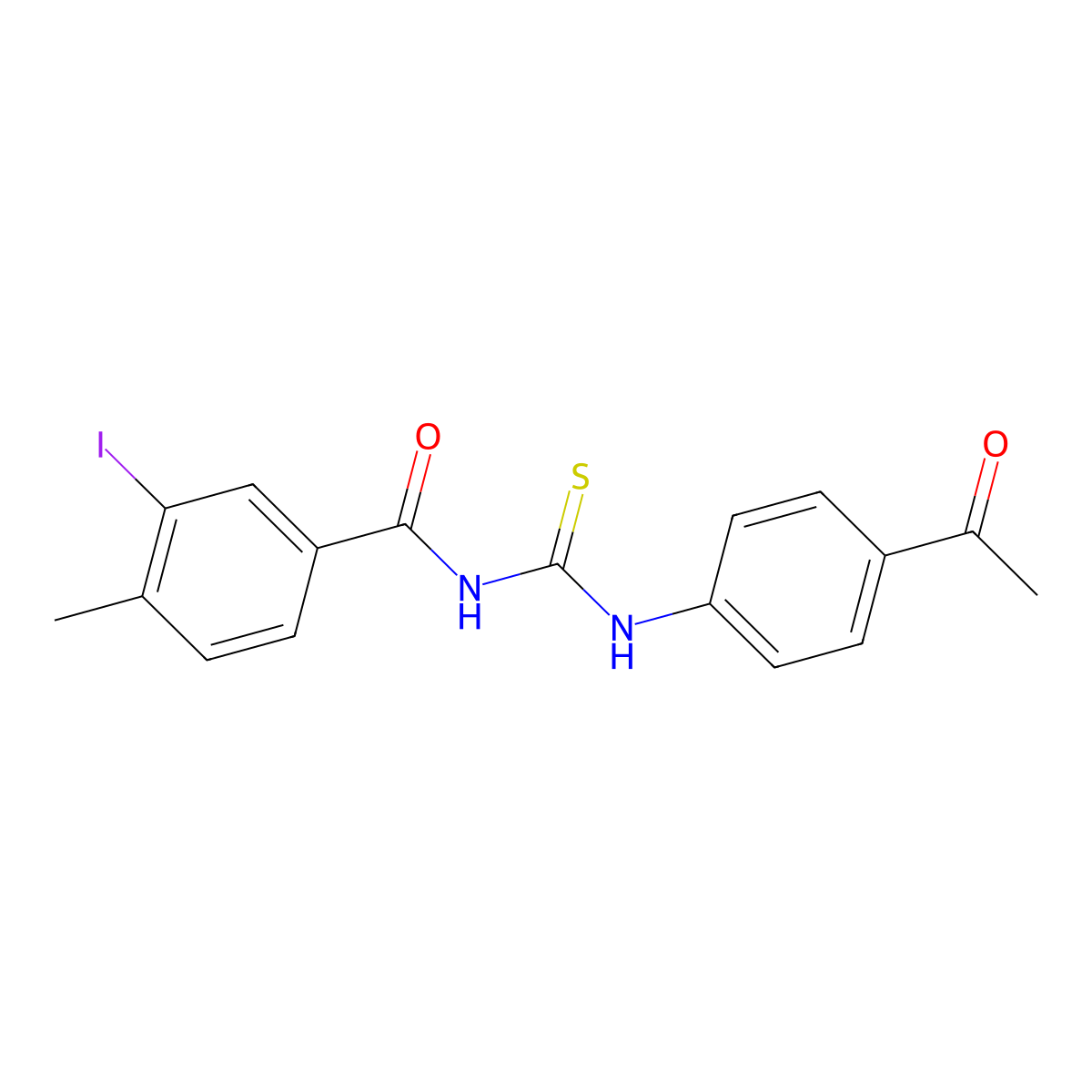 N-[(4-acetylphenyl)carbamothioyl]-3-iodo-4-methylbenzamide molecular structure, CAS 648874-48-0