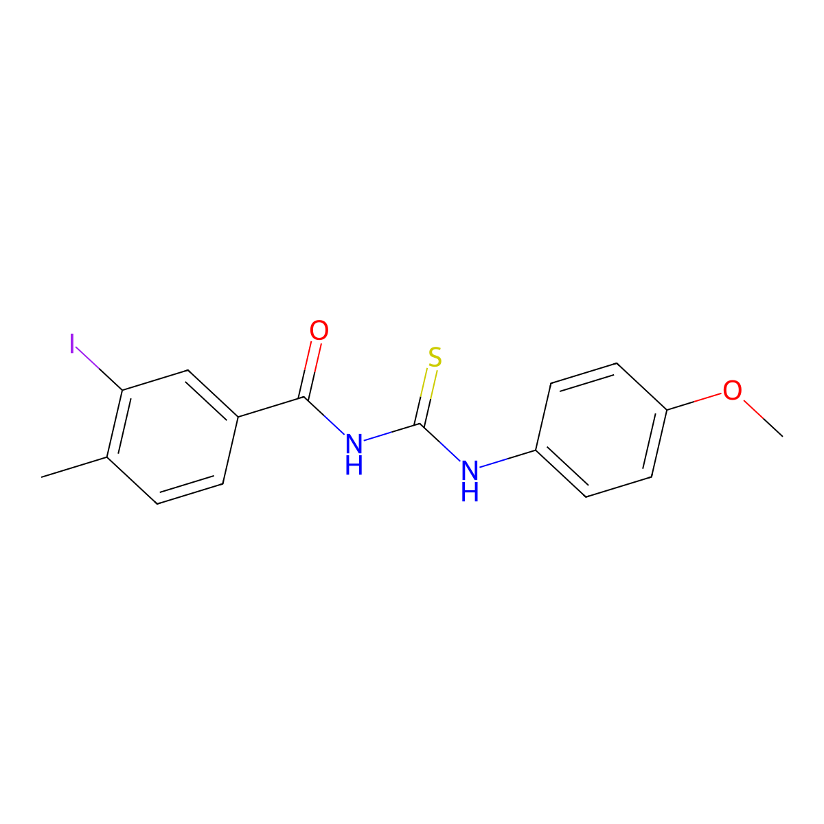 3-iodo-N-[(4-methoxyphenyl)carbamothioyl]-4-methylbenzamide molecular structure, CAS 648874-50-4