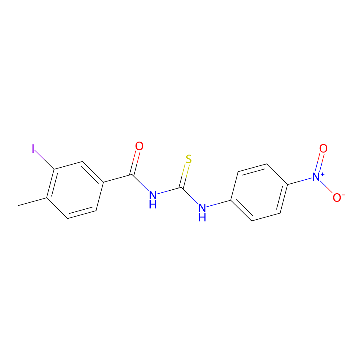 3-iodo-4-methyl-N-[(4-nitrophenyl)carbamothioyl]benzamide molecular structure, CAS 648874-58-2