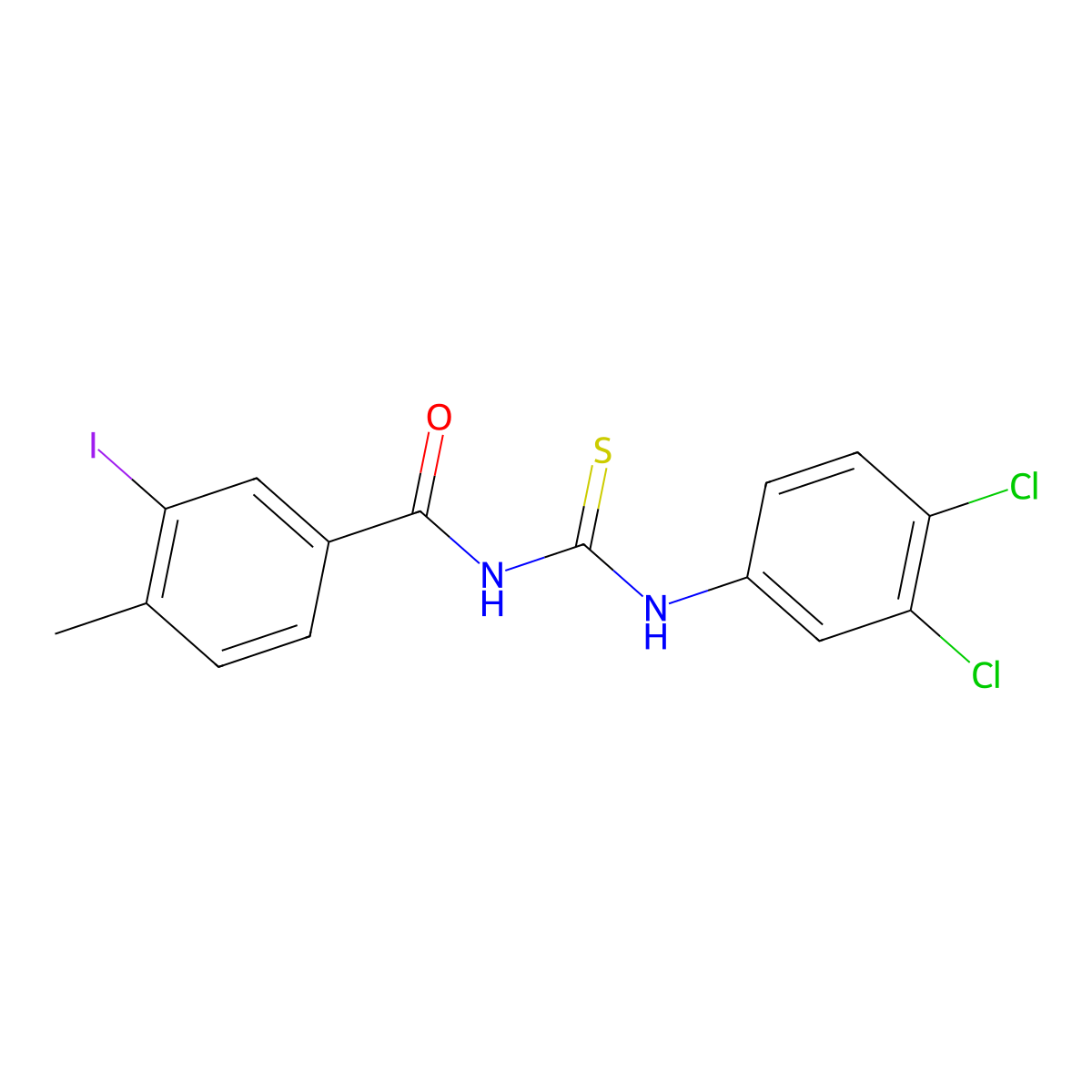N-[(3,4-dichlorophenyl)carbamothioyl]-3-iodo-4-methylbenzamide molecular structure, CAS 648875-11-0