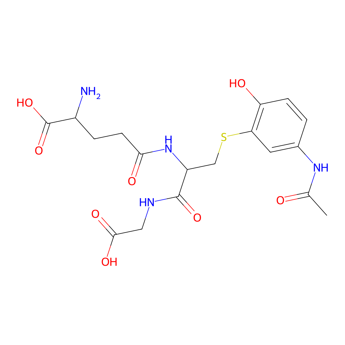 3-(glutathion-S-yl)acetaminophen molecular structure, CAS 64889-81-2