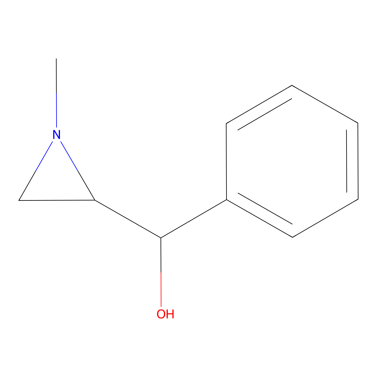 2-Aziridinemethanol, 1-methyl-alpha-phenyl-, (R*,S*)- molecular structure, CAS 64889-98-1