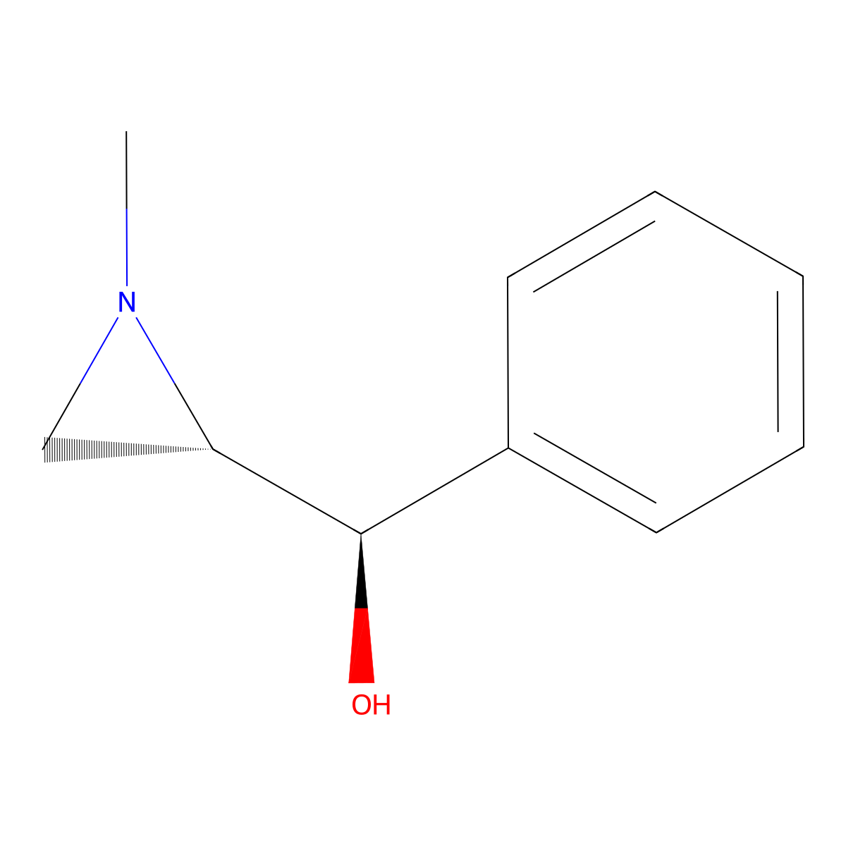 2-Aziridinemethanol, 1-methyl-alpha-phenyl-, (R*,R*)- molecular structure, CAS 64889-99-2