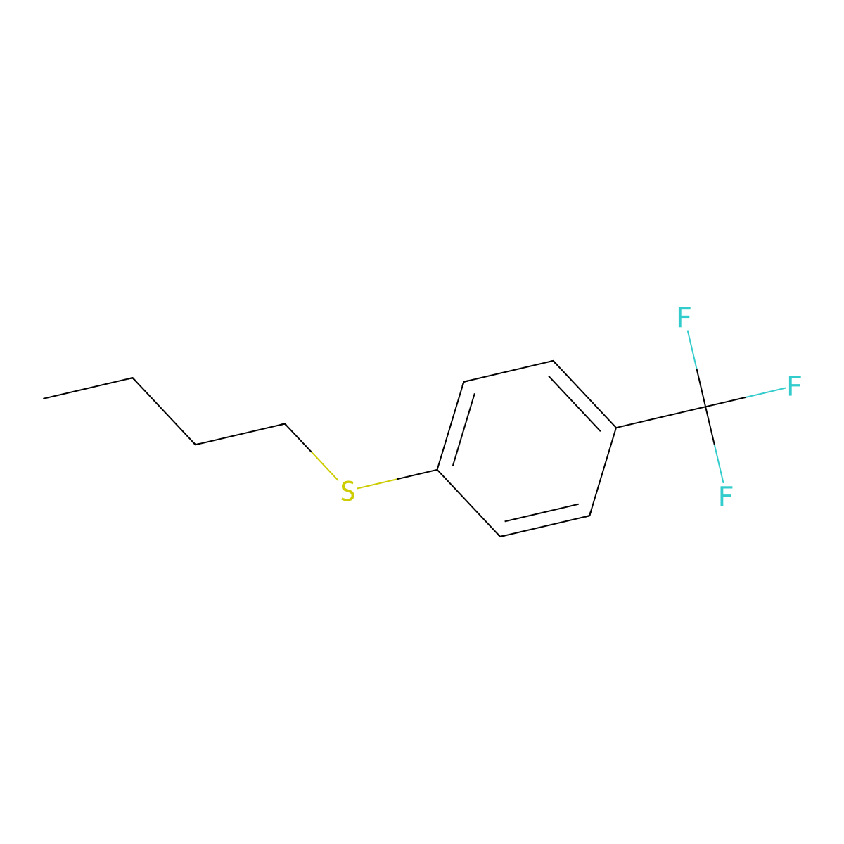 Benzene, 1-(butylthio)-4-(trifluoromethyl)- molecular structure, CAS 648894-15-9