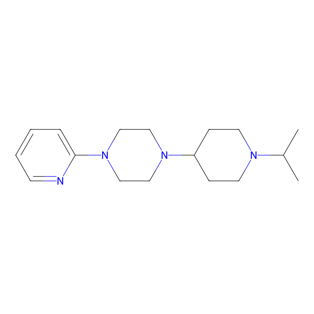 1-[1-(Propan-2-yl)piperidin-4-yl]-4-(pyridin-2-yl)piperazine molecular structure, CAS 648895-57-2