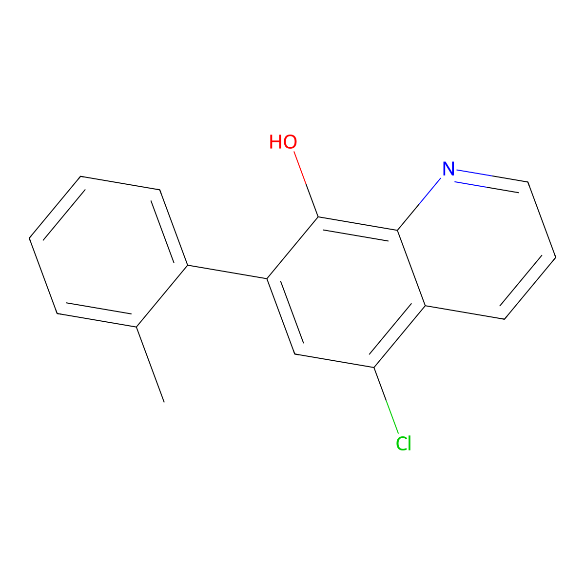 5-Chloro-7-(2-methylphenyl)quinolin-8-ol molecular structure, CAS 648896-39-3