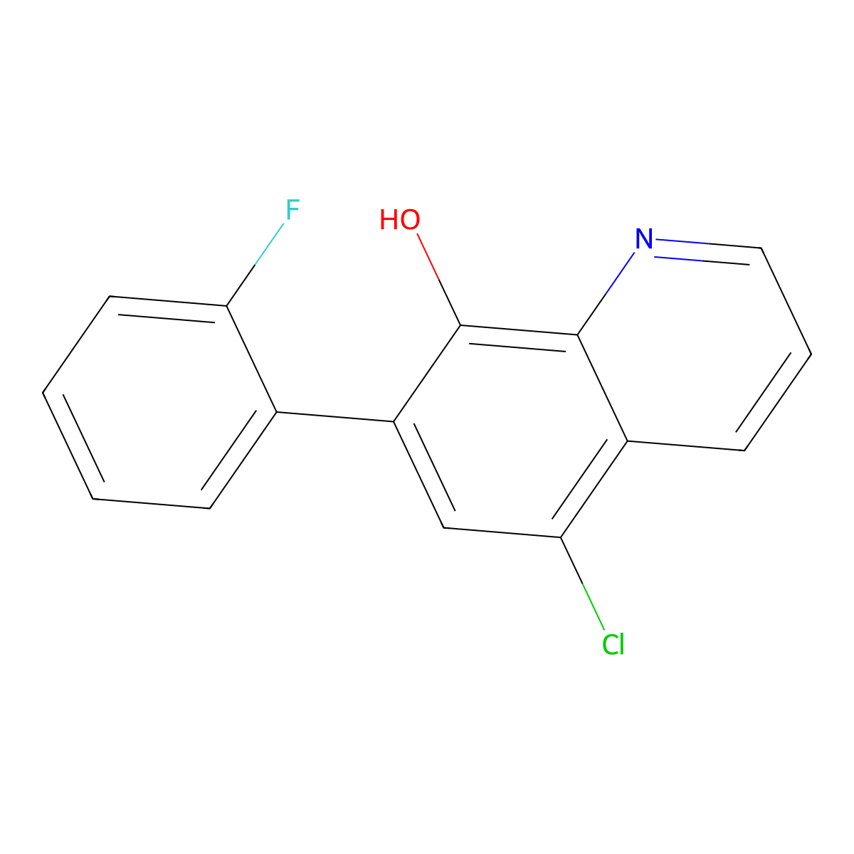5-Chloro-7-(2-fluorophenyl)quinolin-8-ol molecular structure, CAS 648896-40-6