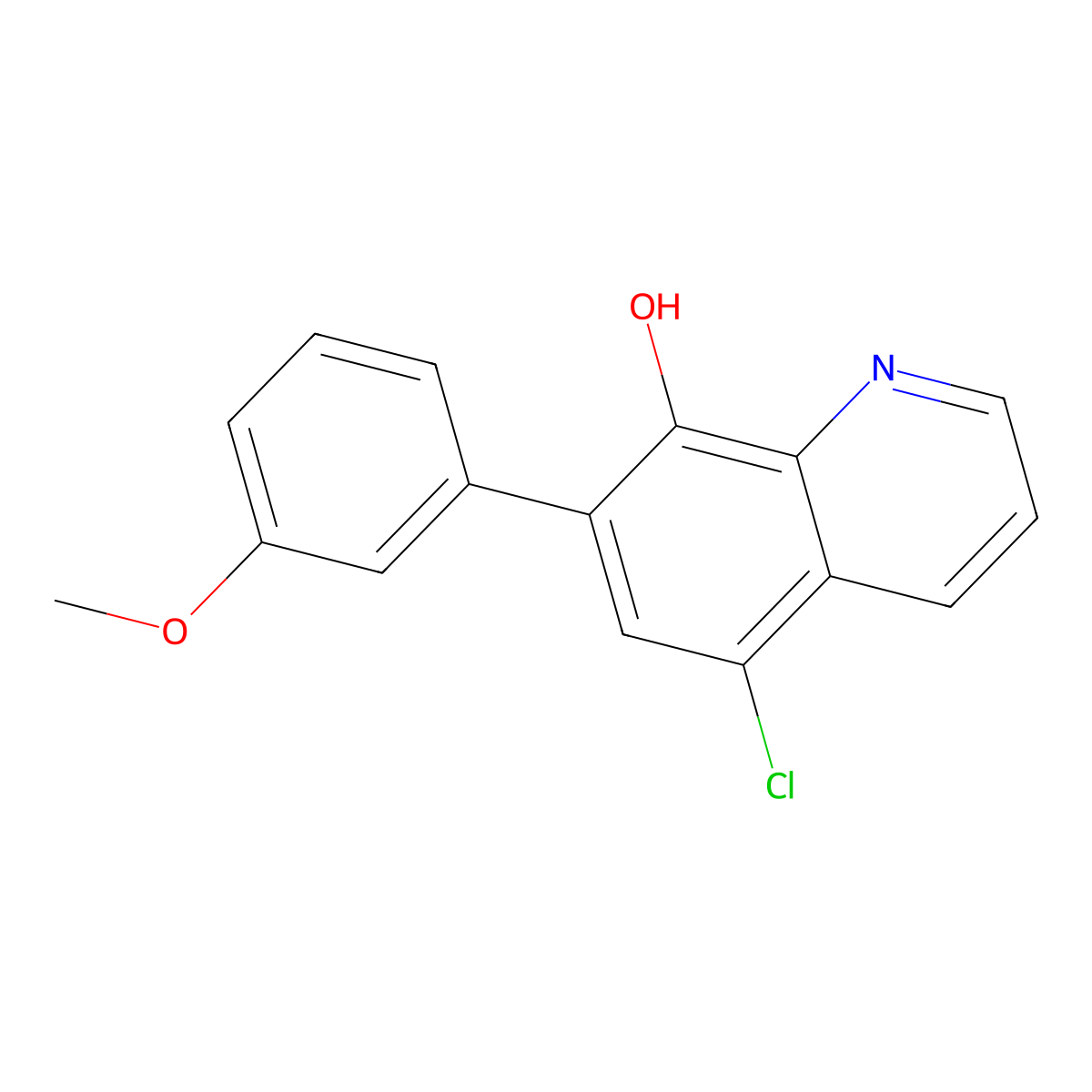 5-Chloro-7-(3-methoxyphenyl)quinolin-8-ol molecular structure, CAS 648896-41-7