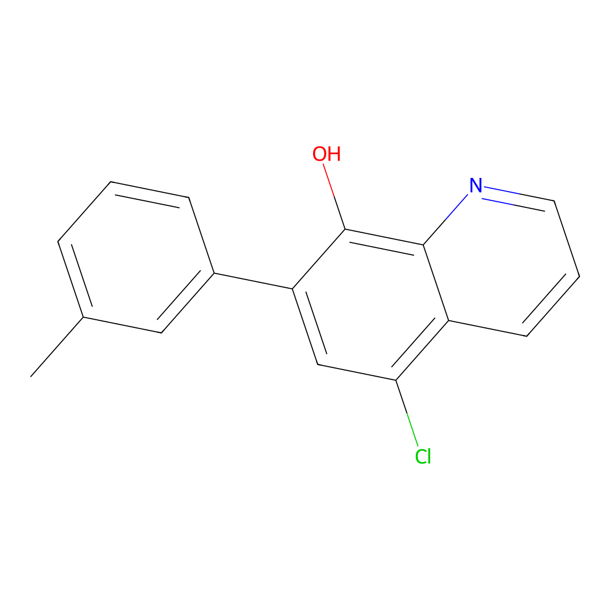 5-Chloro-7-(3-methylphenyl)quinolin-8-ol molecular structure, CAS 648896-43-9