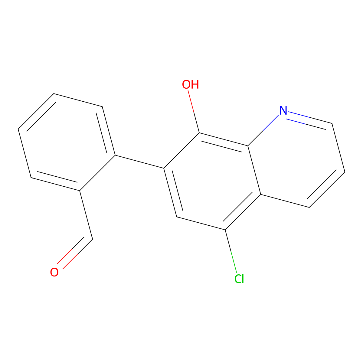 2-(5-Chloro-8-hydroxyquinolin-7-yl)benzaldehyde molecular structure, CAS 648896-45-1