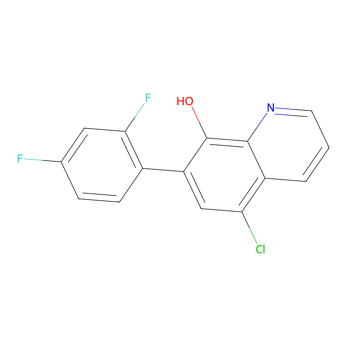 5-Chloro-7-(2,4-difluorophenyl)quinolin-8-ol molecular structure, CAS 648896-48-4