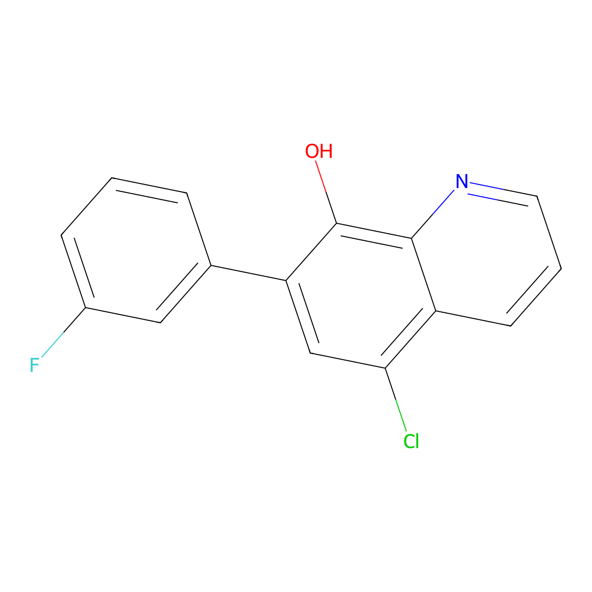 5-Chloro-7-(3-fluorophenyl)quinolin-8-ol molecular structure, CAS 648896-50-8