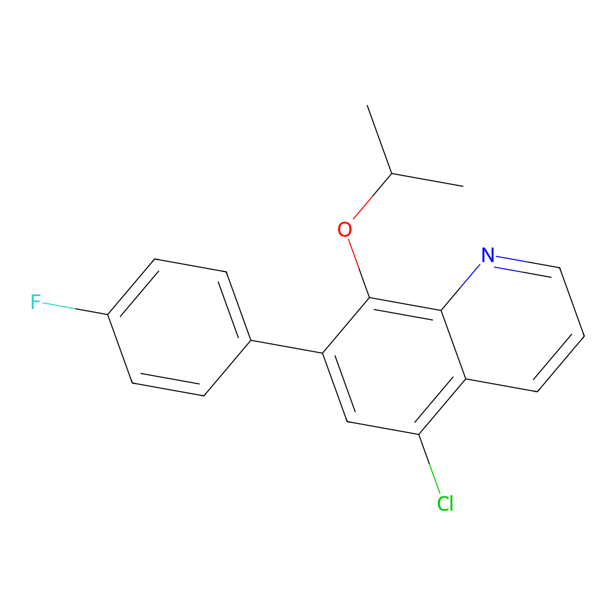 5-Chloro-7-(4-fluorophenyl)-8-[(propan-2-yl)oxy]quinoline molecular structure, CAS 648896-88-2