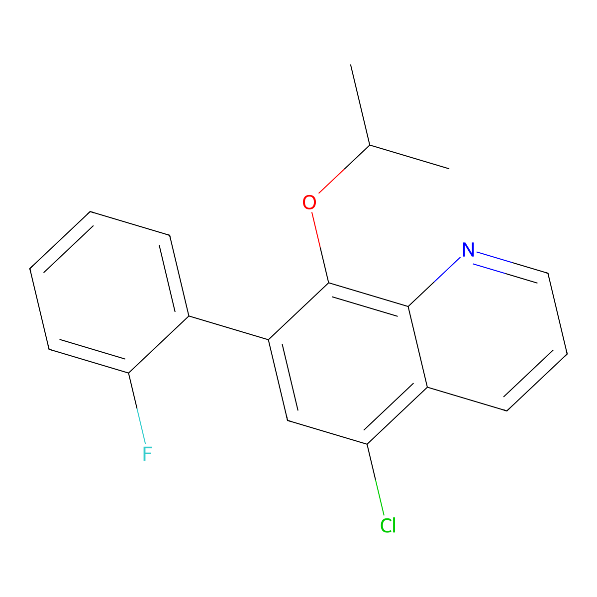 5-Chloro-7-(2-fluorophenyl)-8-[(propan-2-yl)oxy]quinoline molecular structure, CAS 648896-89-3