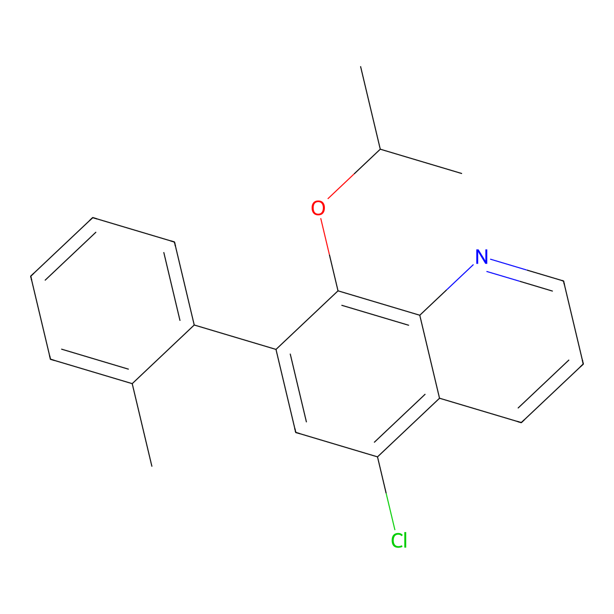 5-Chloro-7-(2-methylphenyl)-8-[(propan-2-yl)oxy]quinoline molecular structure, CAS 648896-95-1