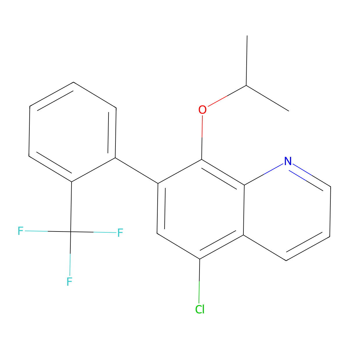 5-Chloro-8-[(propan-2-yl)oxy]-7-[2-(trifluoromethyl)phenyl]quinoline molecular structure, CAS 648897-02-3
