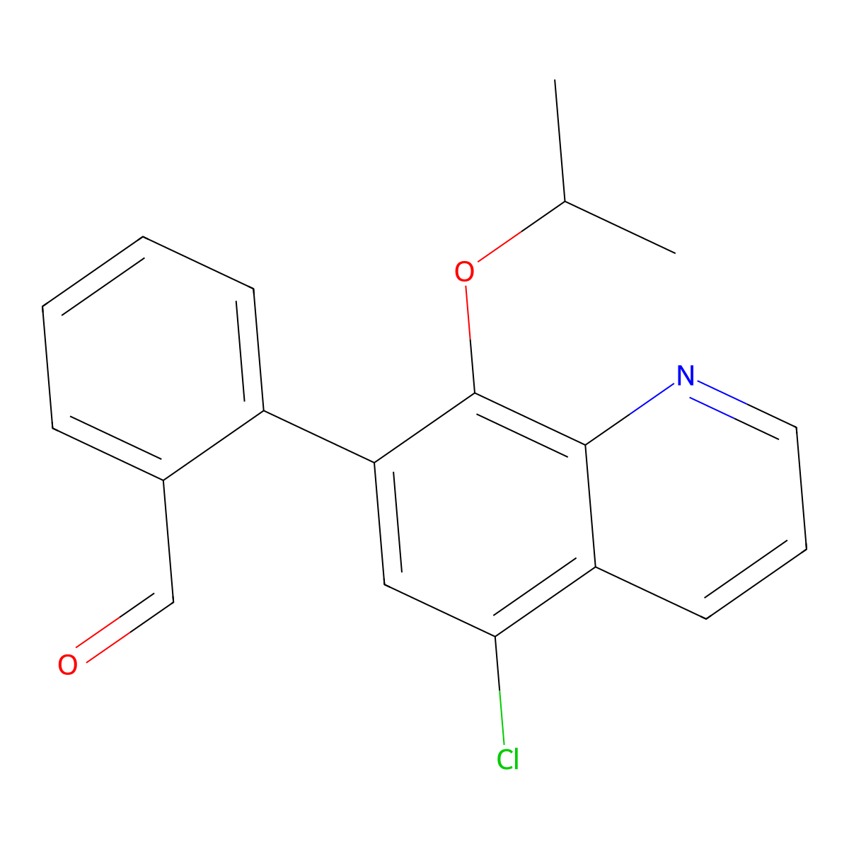 2-{5-Chloro-8-[(propan-2-yl)oxy]quinolin-7-yl}benzaldehyde molecular structure, CAS 648897-06-7