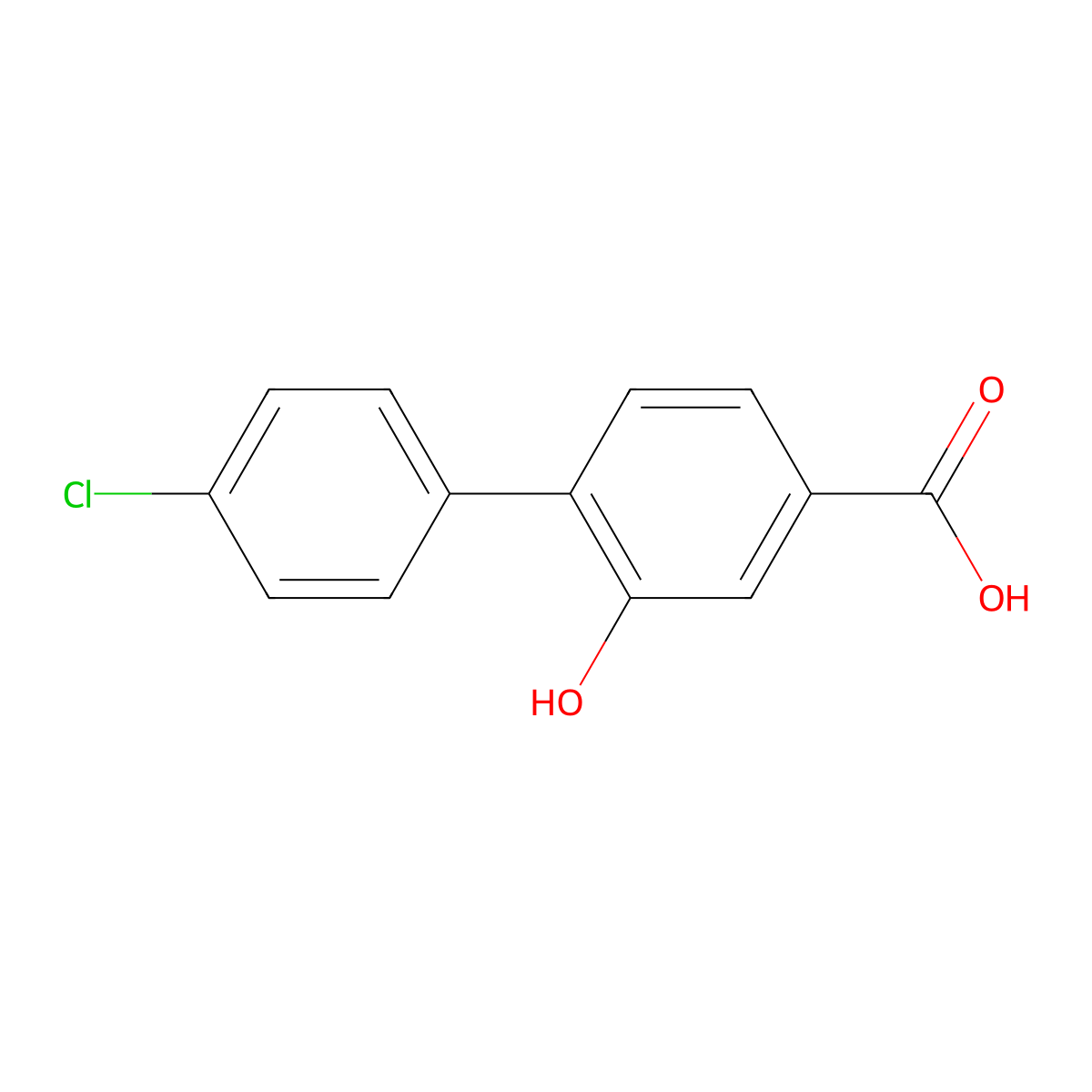 4-(4-Chlorophenyl)-3-hydroxybenzoic acid molecular structure, CAS 648897-98-7