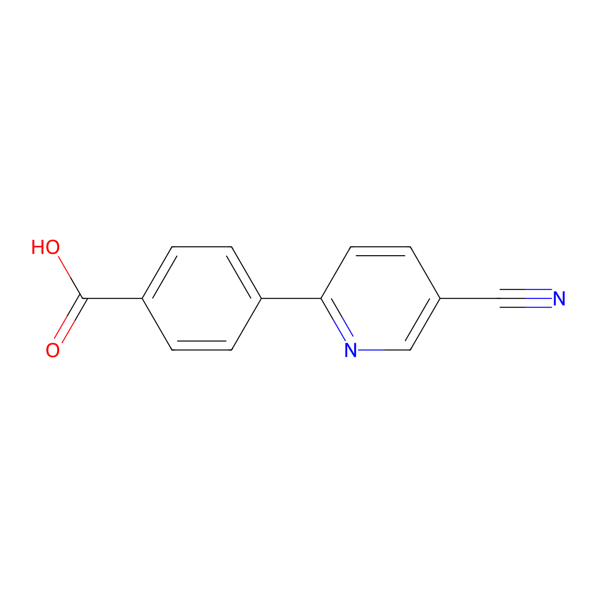 Benzoic acid, 4-(5-cyano-2-pyridinyl)- molecular structure, CAS 648898-11-7