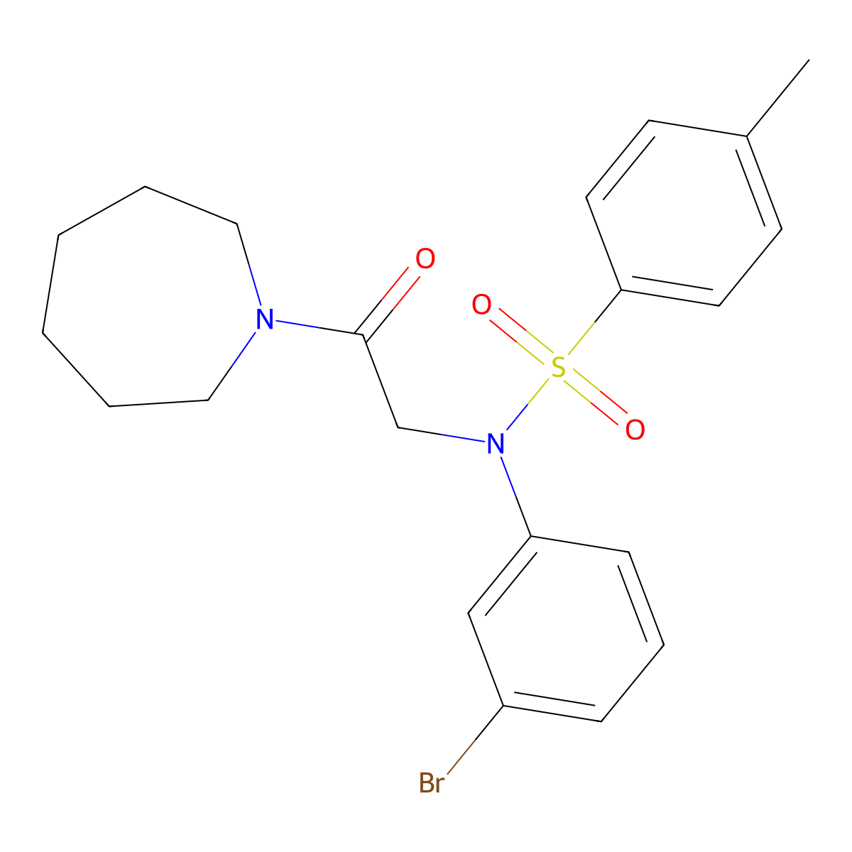 N-[2-(azepan-1-yl)-2-oxo-ethyl]-N-(3-bromophenyl)-4-methyl-benzenesulfonamide molecular structure, CAS 6489-37-8