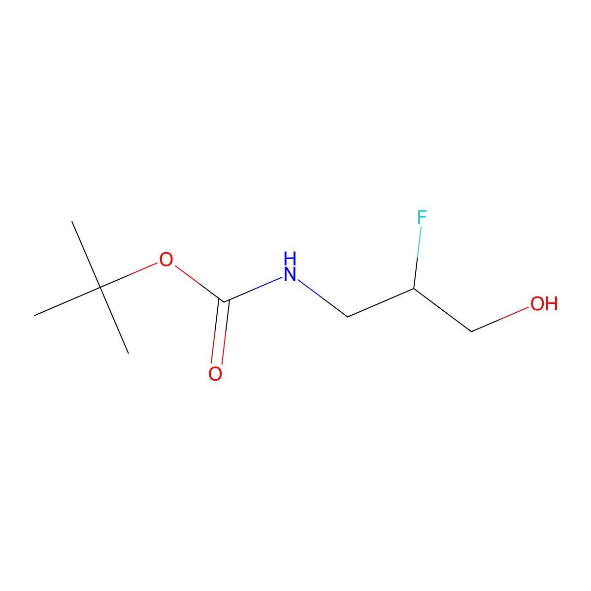 tert-Butyl 2-fluoro-3-hydroxypropylcarbamate molecular structure, CAS 648900-68-9