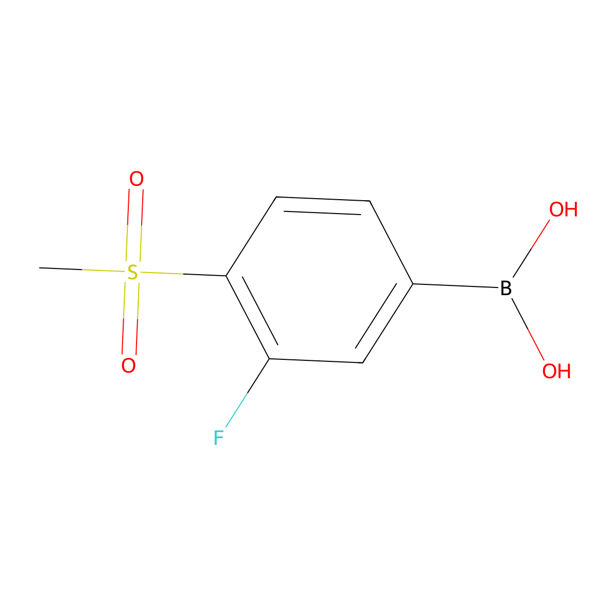 3-Fluoro-4-(methylsulphonyl)benzeneboronic acid molecular structure, CAS 648904-83-0