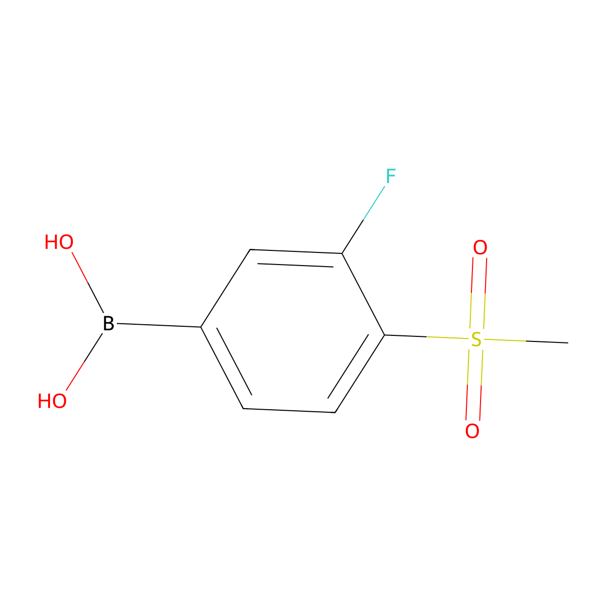 3-Fluoro-4-(methylsulphonyl)benzeneboronic acid molecular structure, CAS 648904-83-0