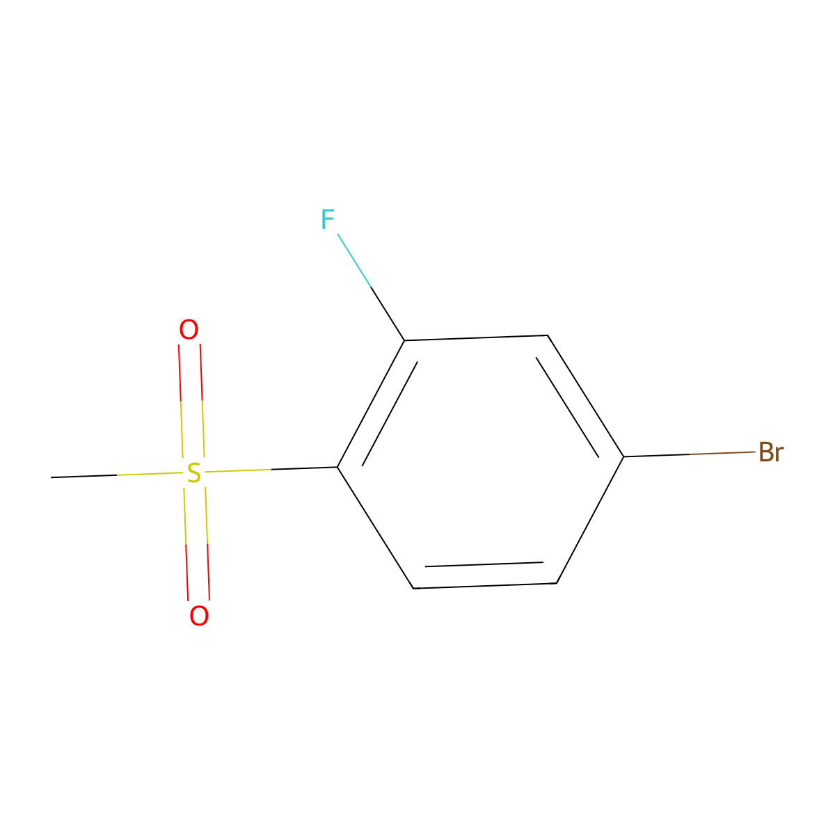 4-Bromo-2-fluoro-1-(methylsulfonyl)benzene molecular structure, CAS 648904-84-1