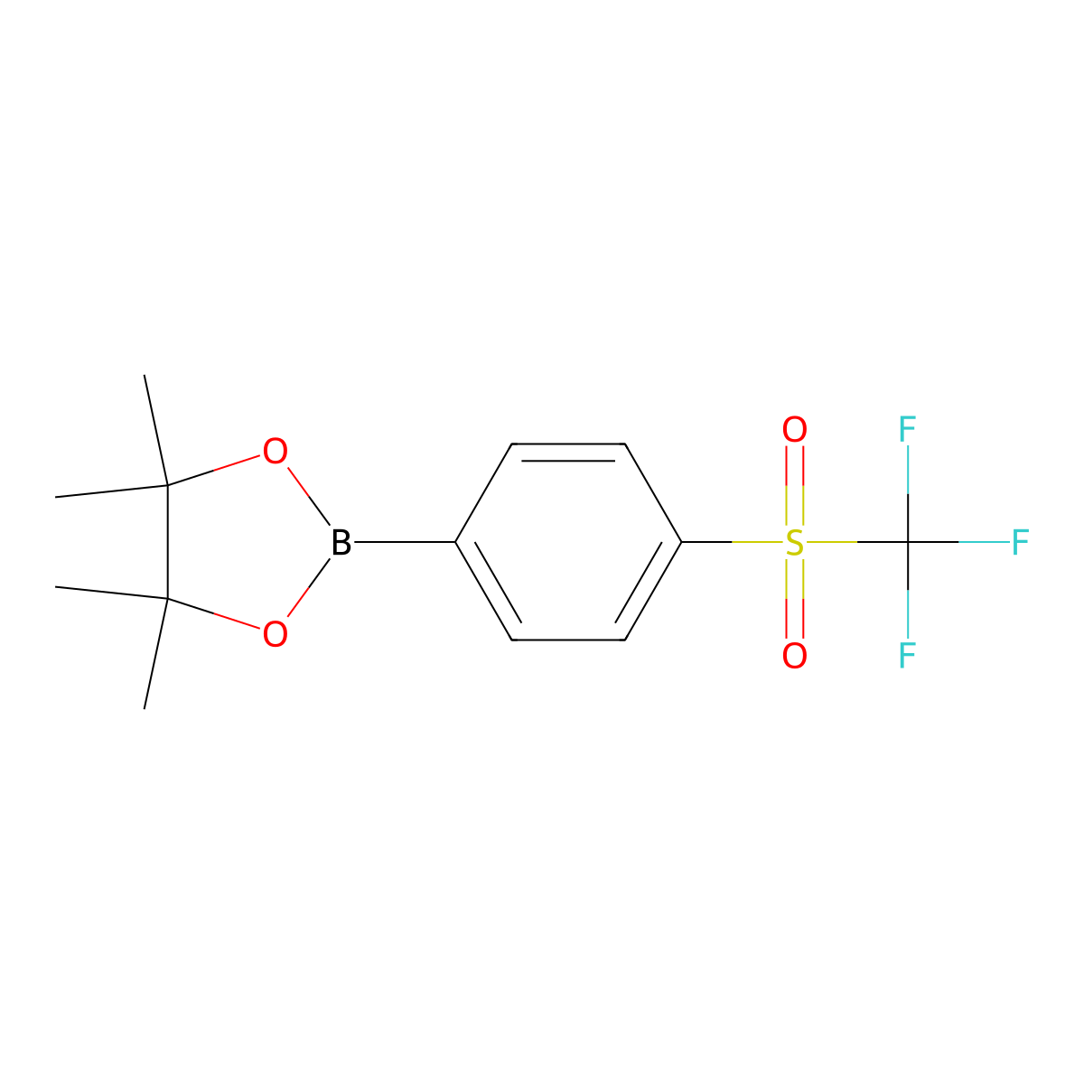 4,4,5,5-Tetramethyl-2-(4-trifluoromethanesulfonylphenyl)-1,3,2-dioxaborolane molecular structure, CAS 648904-89-6