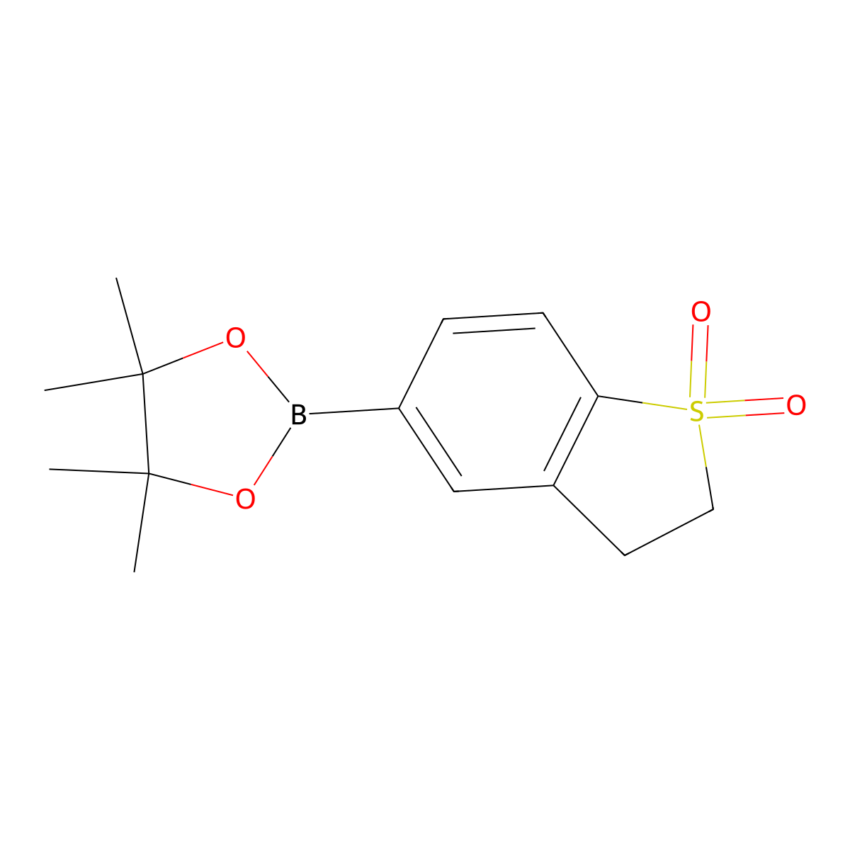 Benzo[b]thiophene, 2,3-dihydro-5-(4,4,5,5-tetramethyl-1,3,2-dioxaborolan-2-yl)-, 1,1-dioxide molecular structure, CAS 648904-93-2