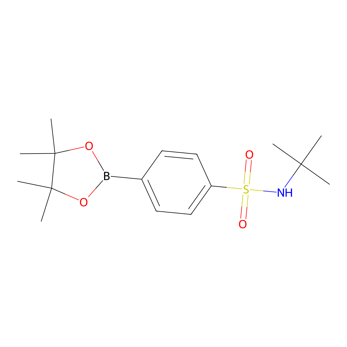 N-(Tert-butyl)-4-(4,4,5,5-tetramethyl-1,3,2-dioxaborolan-2-YL)benzenesulfonamide molecular structure, CAS 648905-63-9