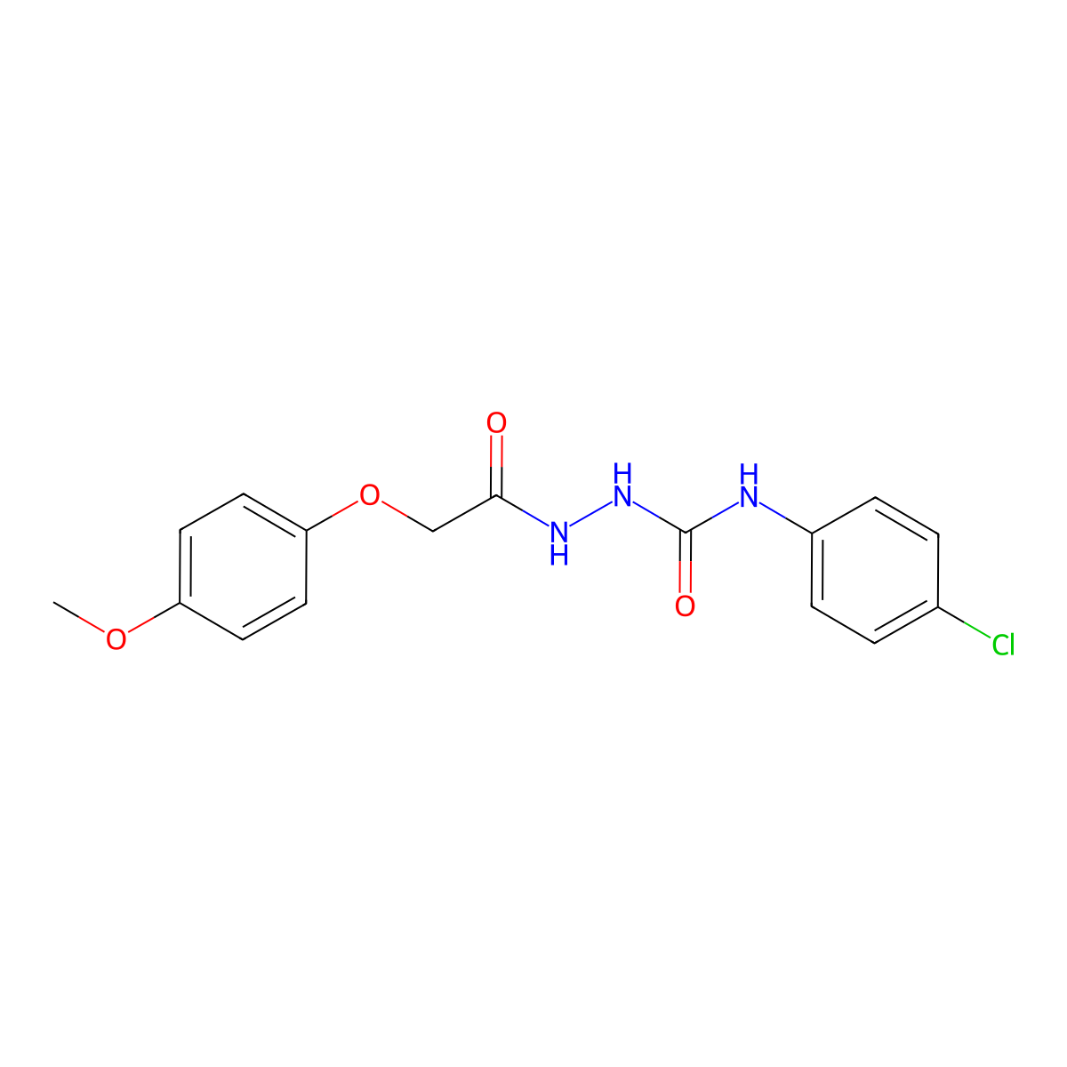 1-(4-Chlorophenyl)-3-[[2-(4-methoxyphenoxy)acetyl]amino]urea molecular structure, CAS 648915-34-8
