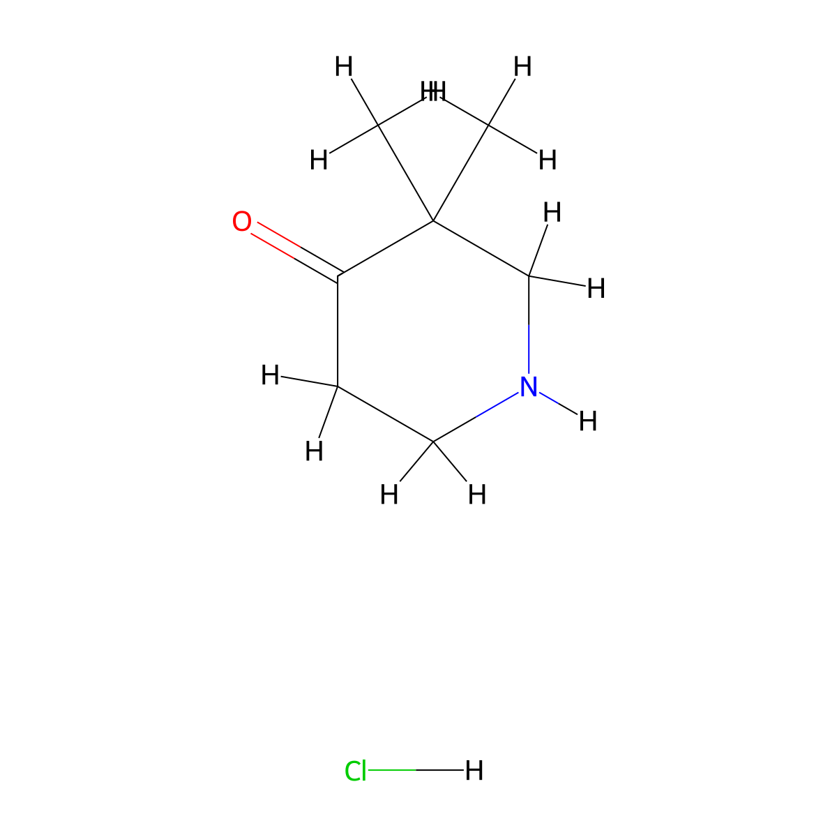 3,3-Dimethylpiperidin-4-one hydrochloride molecular structure, CAS 648921-37-3