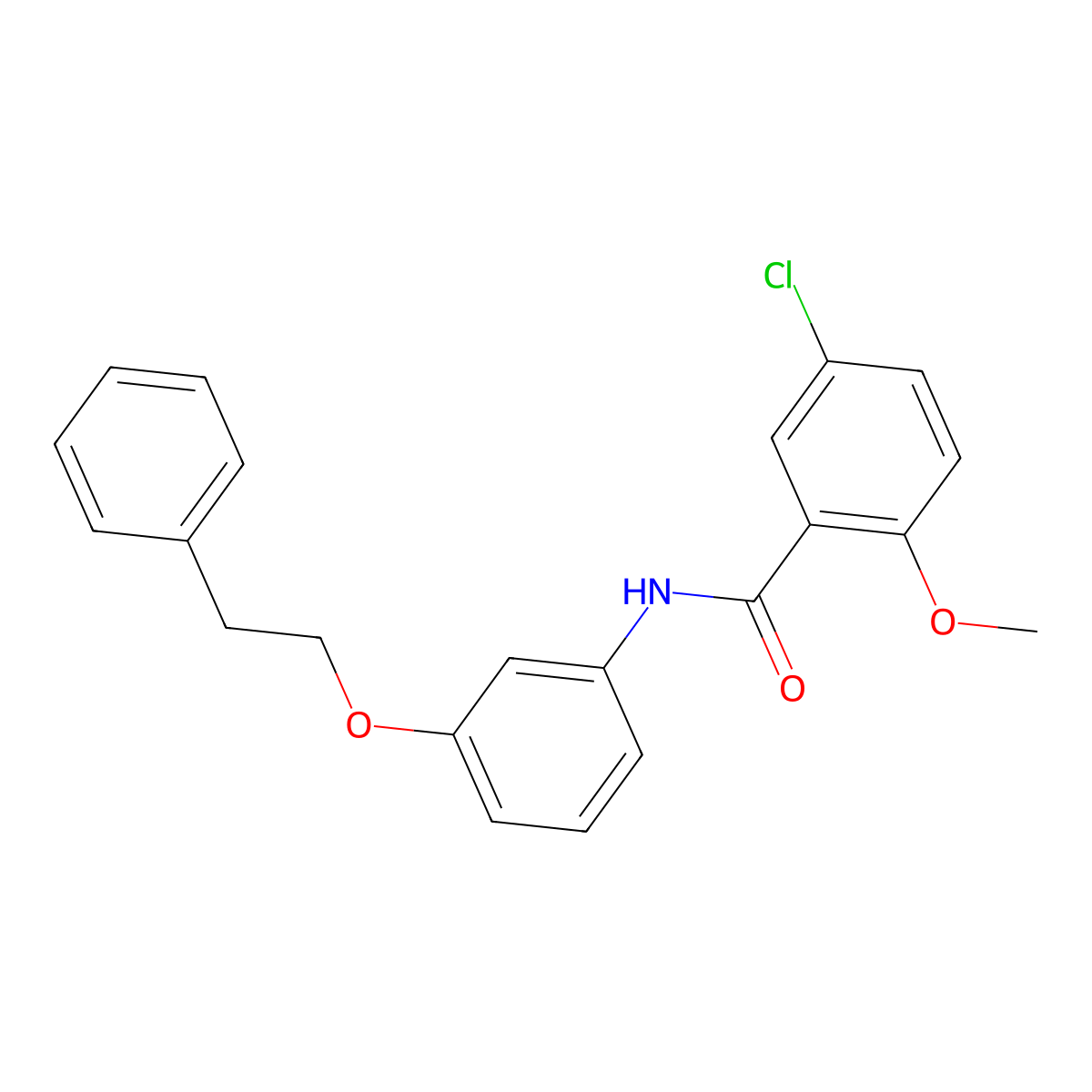 5-Chloro-2-methoxy-N-[3-(2-phenylethoxy)phenyl]benzamide molecular structure, CAS 648924-47-4