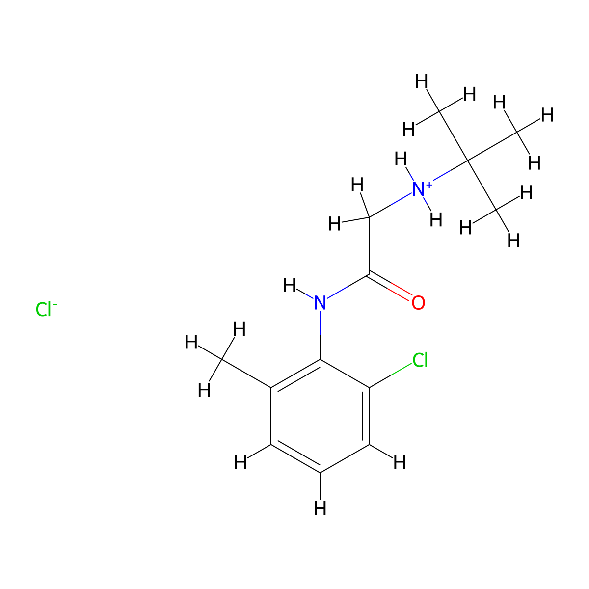 2-(tert-Butylamino)-N-(2-chloro-6-methylphenyl)ethanimidic acid--hydrogen chloride (1/1) molecular structure, CAS 64893-02-3