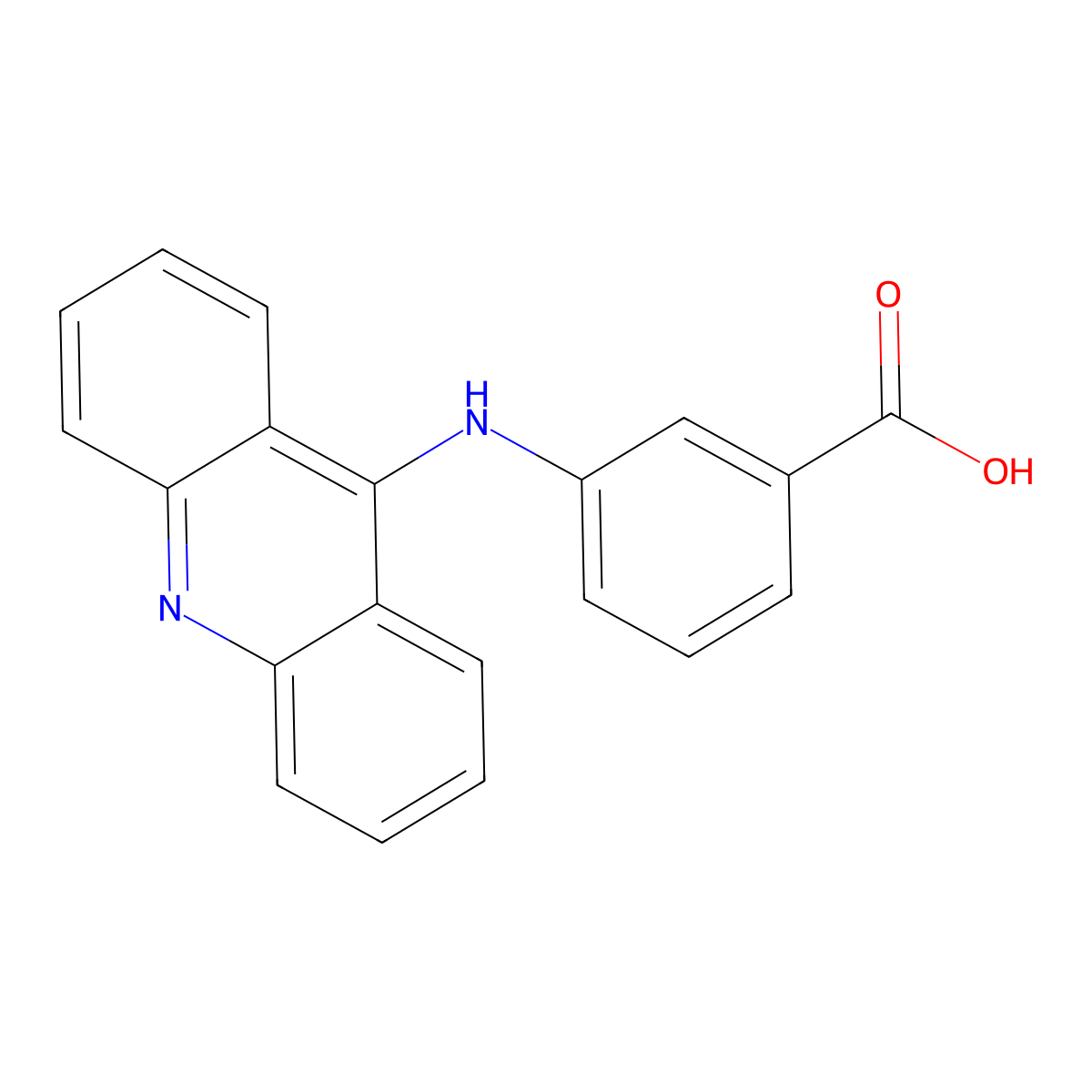 3-(9-Acridinylamino)benzoic acid molecular structure, CAS 64894-98-0