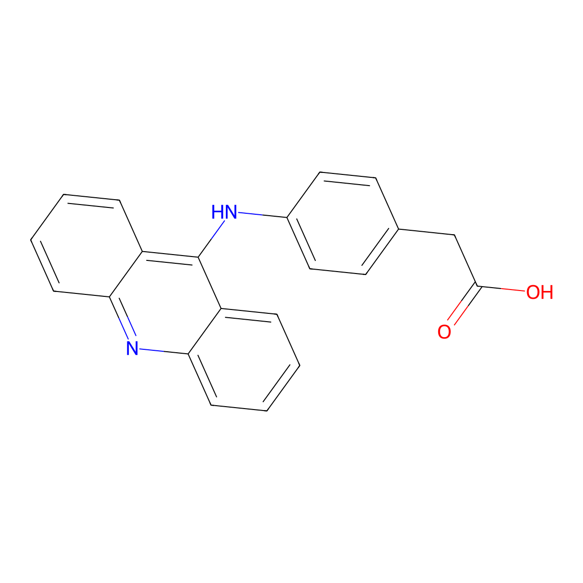 ACETIC ACID, p-(9-ACRIDINYLAMINO)PHENYL- molecular structure, CAS 64895-01-8